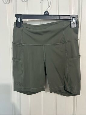 lululemon athletica Olive Green Athletic Shorts with Side Pockets